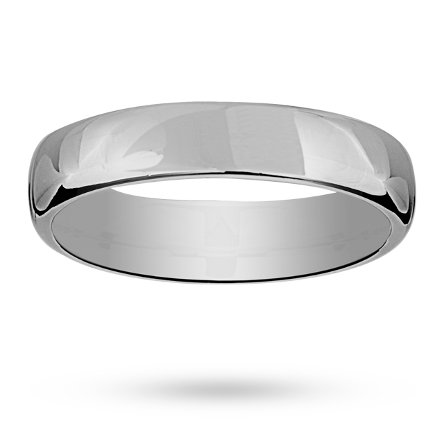 5mm Flat Comfort Fit Gents Court Ring In Palladium - Ring Size R.5