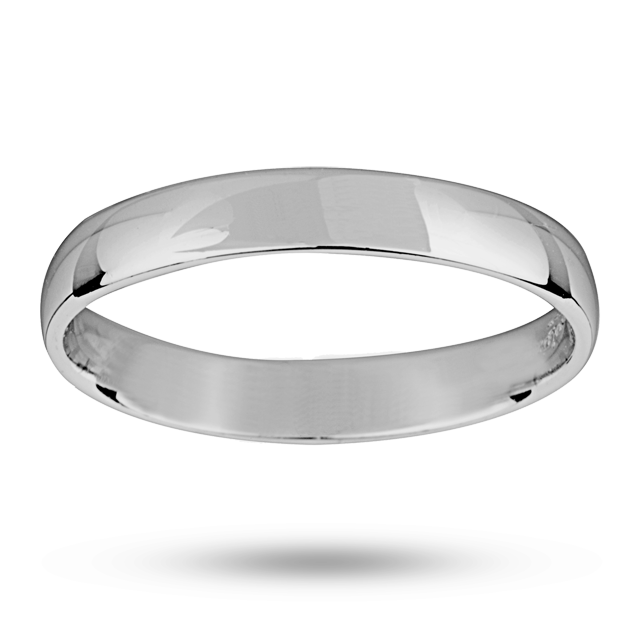 Mappin & Webb 3mm Lightest Court Ladies Wedding Ring Set In Palladium