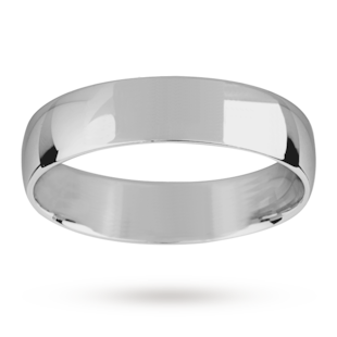 Mappin & Webb 5mm Light Court Gents Wedding Ring In Palladium