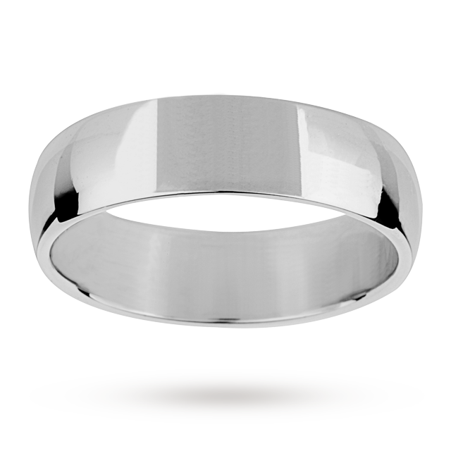 Mappin & Webb 6mm Light Court Gents Wedding Ring In Palladium