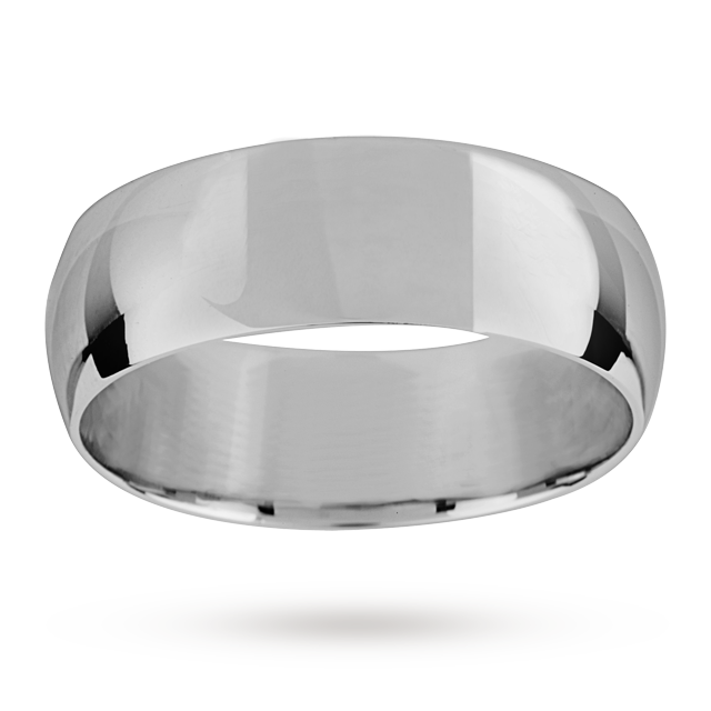 Mappin & Webb 7mm Light Court Gents Wedding Ring In Palladium