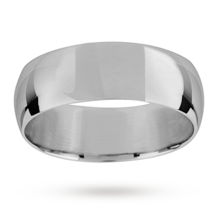 Mappin & Webb 7mm Light Court Gents Wedding Ring In Palladium