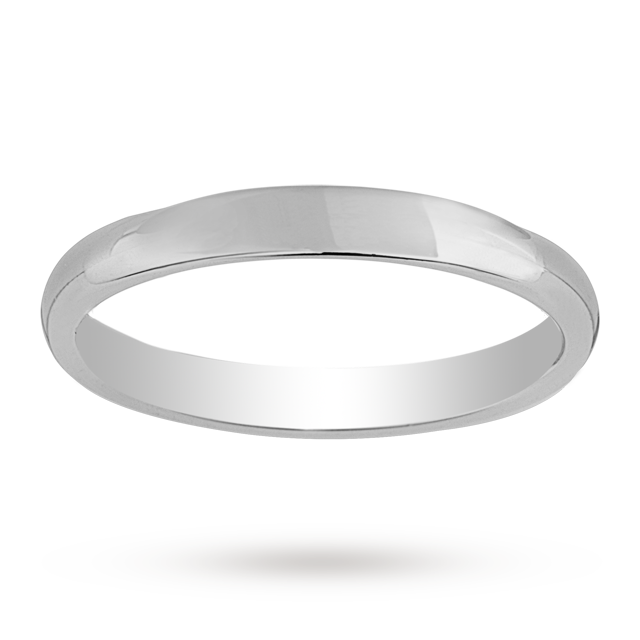 Mappin & Webb 3mm Medium Court Ladies Wedding Ring In Palladium