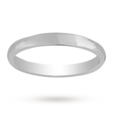 Mappin & Webb 3mm Medium Court Ladies Wedding Ring In Palladium - Ring Size M