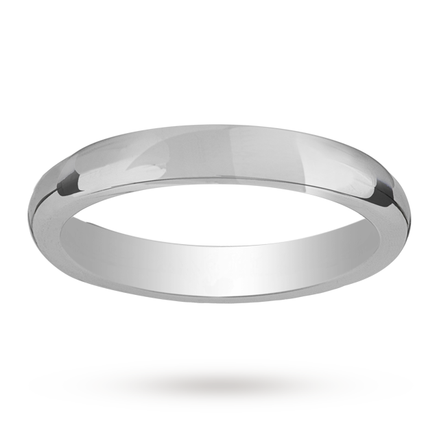 Mappin & Webb 3mm Heavy Court Ladies Wedding Ring In Palladium