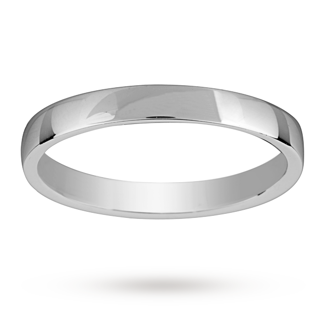 Mappin & Webb 2.5mm Light Low Domed Ladies Wedding Ring In Palladium