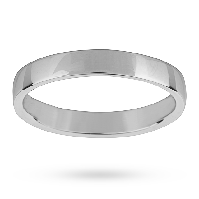 Mappin & Webb 3mm Light Low Domed Ladies Wedding Ring In Palladium