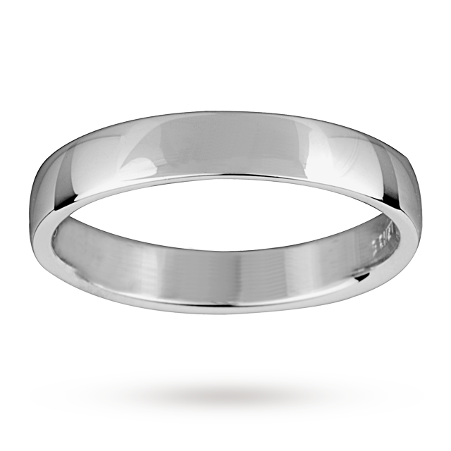 Mappin & Webb 3.5mm Light Low Domed Ladies Wedding Ring In Palladium