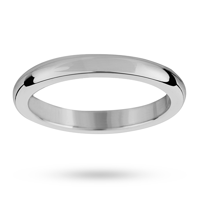 Mappin & Webb 2mm Flat Sided D Shape Ladies Wedding Ring In Palladium