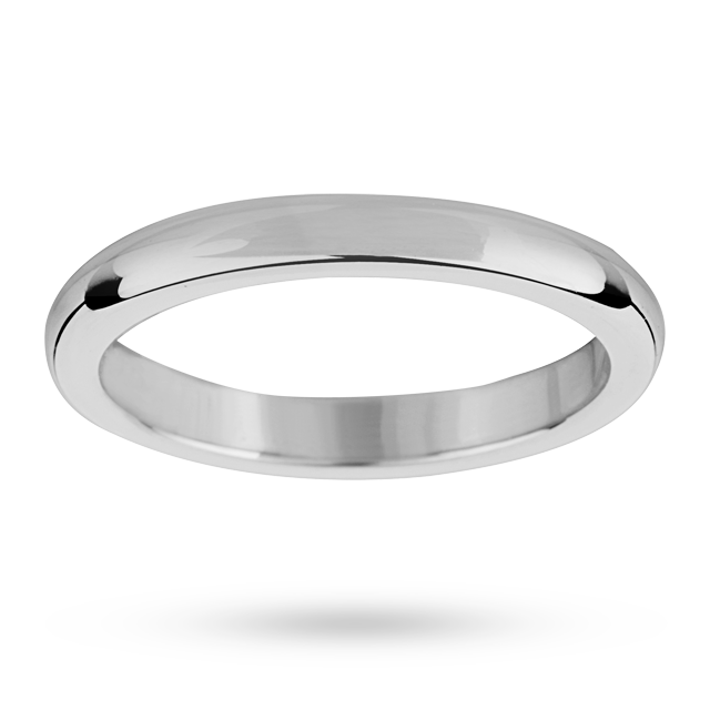Mappin & Webb 2.5mm Flat Sided D Shape Ladies Wedding Ring In Palladium