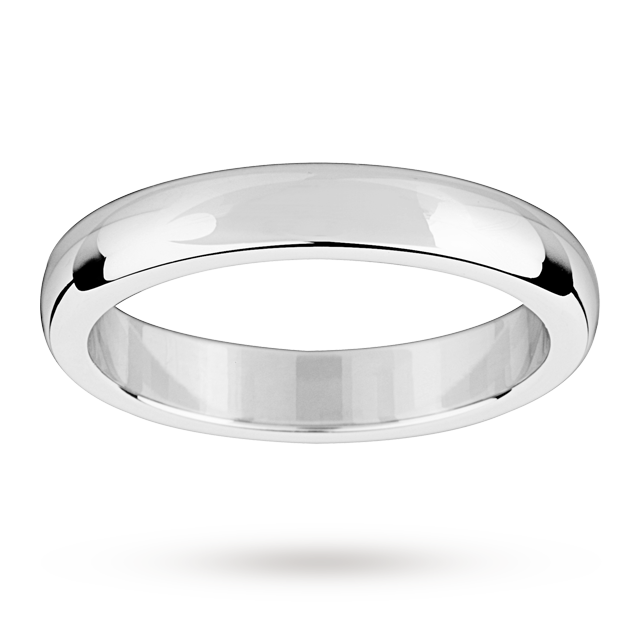 Mappin & Webb 3.5mm Flat Sided D Shape Ladies Wedding Ring In Palladium