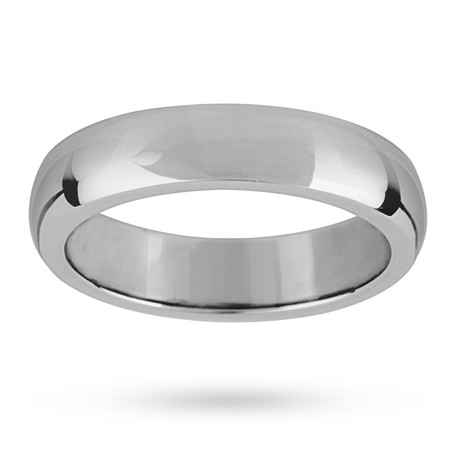 Mappin & Webb 5mm Flat Sided D Shape Gents Wedding Ring In Palladium
