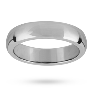 Mappin & Webb 5mm Flat Sided D Shape Gents Wedding Ring In Palladium