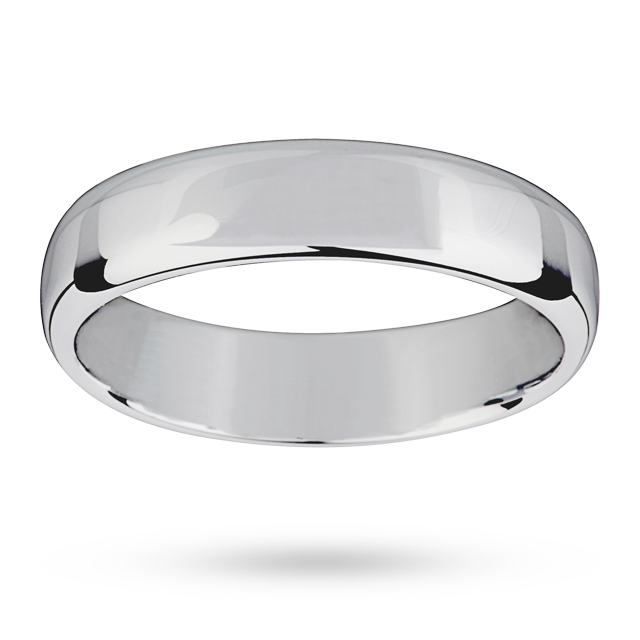 Mappin & Webb 5mm Light Flat Comfort Fit Gents Court Ring In Palladium