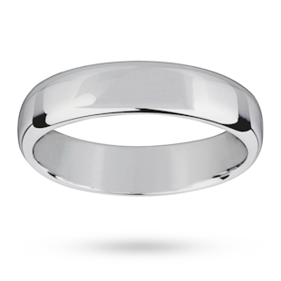 Mappin & Webb 5mm Light Flat Comfort Fit Gents Court Ring In Palladium