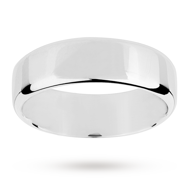 Mappin & Webb 7mm Light Flat Comfort Fit Gents Court Ring In Palladium