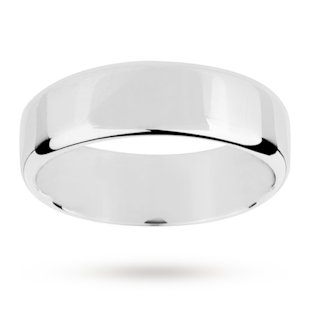 Mappin & Webb 7mm Light Flat Comfort Fit Gents Court Ring In Palladium