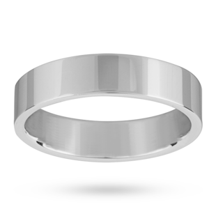 Mappin & Webb 5mm Flat Top Medium Weight Gents Court Ring In Palladium