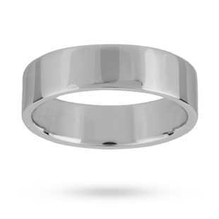 Mappin & Webb 6mm Flat Top Medium Weight Gents Court Ring In Palladium
