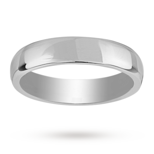 Mappin & Webb 4mm Medium Court Ladies Wedding Ring In Palladium