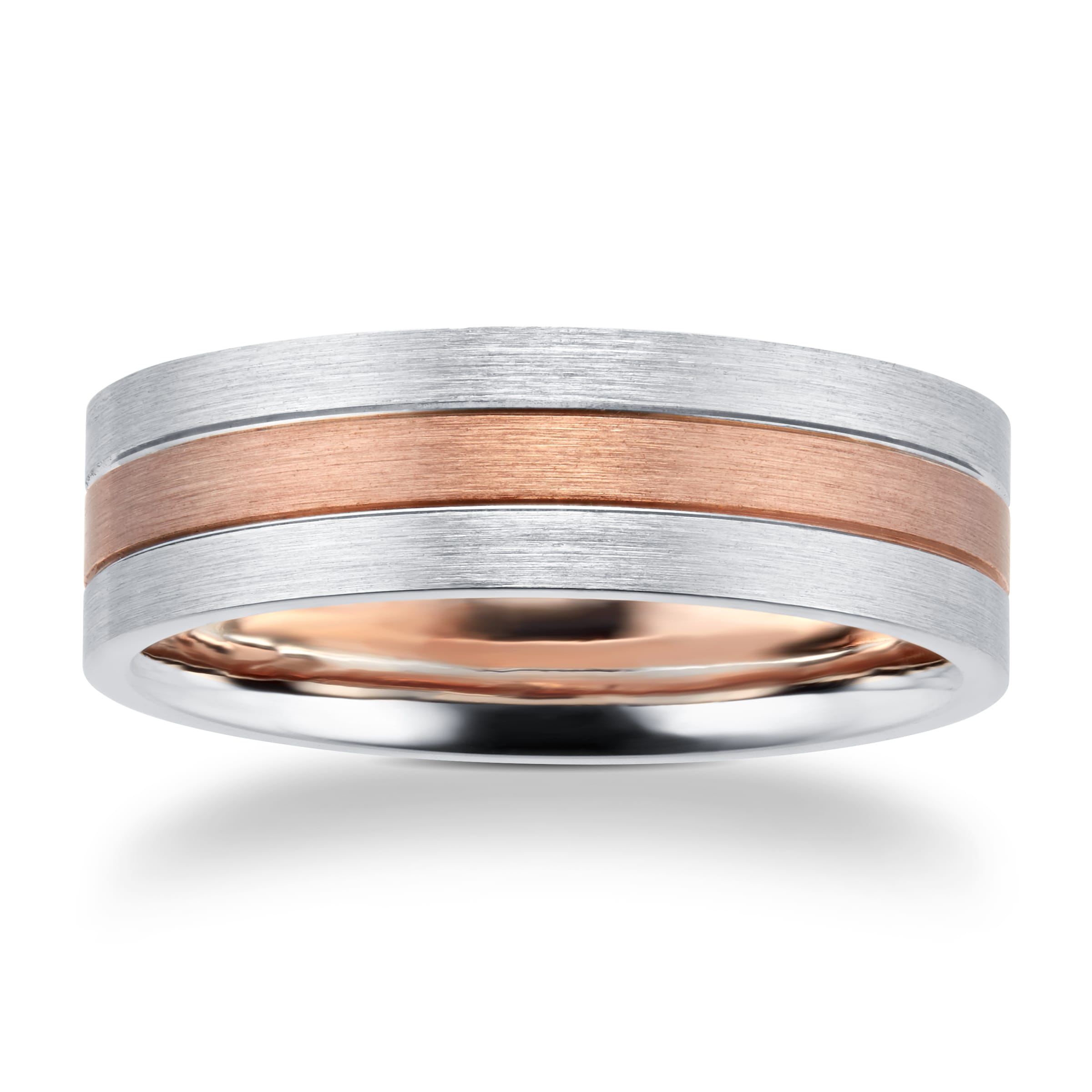 Rose gold and hot sale palladium wedding ring