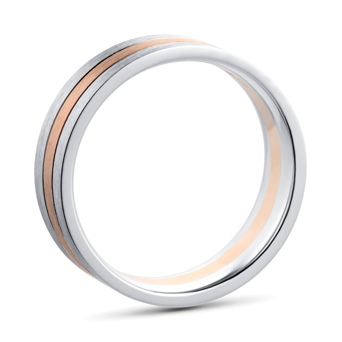 Goldsmiths Palladium & Rose Gold Two Tone Wedding Ring