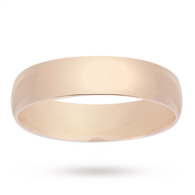 Goldsmiths 5mm Plain Wedding Band In 9 Carat Yellow Gold