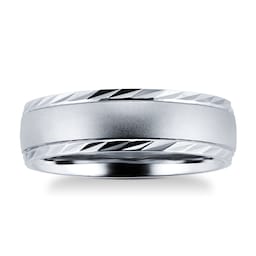 08010737 - Palladium 500 6mm Fancy Gents Ring