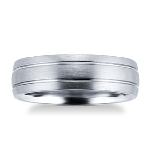Goldsmiths Palladium 500 6mm Fancy Gents Ring