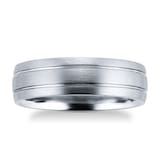 Goldsmiths Palladium 500 6mm Fancy Gents Ring - Ring Size Q