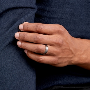 Goldsmiths Palladium 500 6mm Fancy Gents Ring