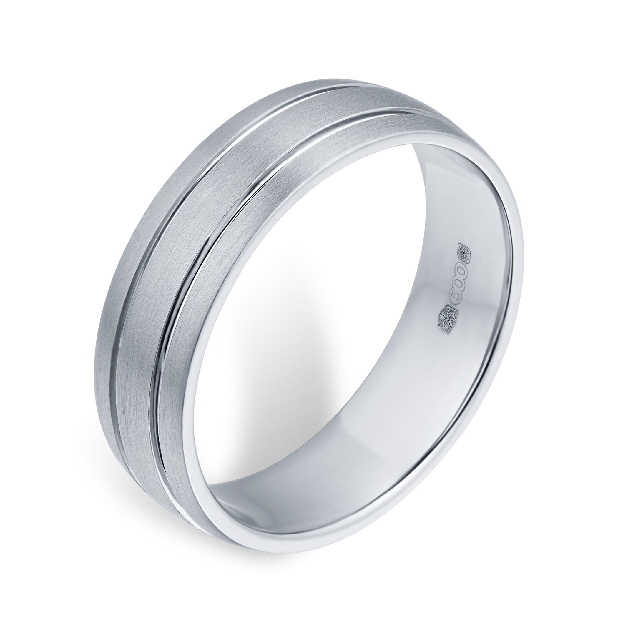 Goldsmiths Palladium 500 6mm Fancy Gents Ring Goldsmiths Palladium 500 6mm Fancy Gents Ring