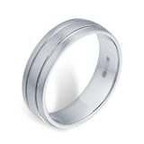 Goldsmiths Palladium 500 6mm Fancy Gents Ring - Ring Size P