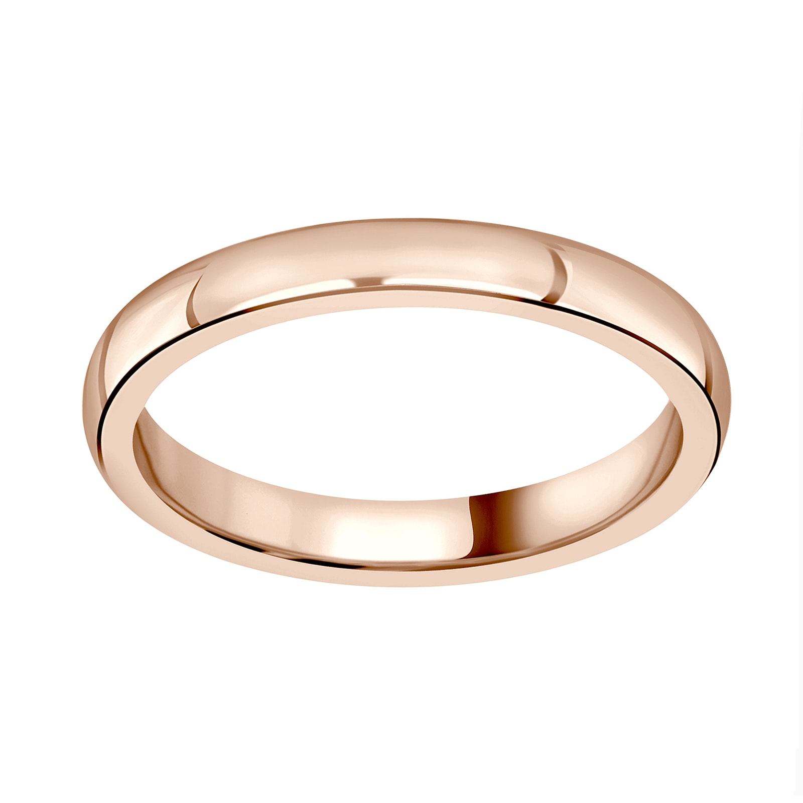 18ct Rose Gold 2.5mm Standard Court Wedding Ring - Ring Size Y