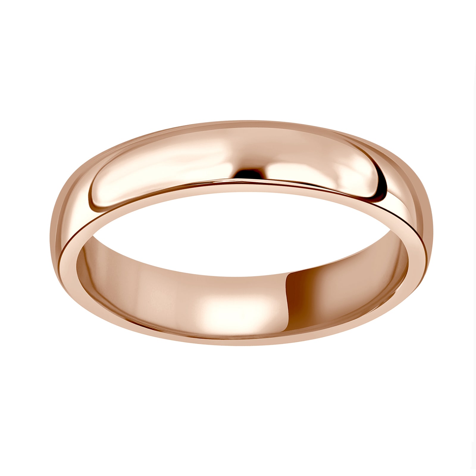 18ct Rose Gold 4mm Standard Court Wedding Ring - Ring Size K