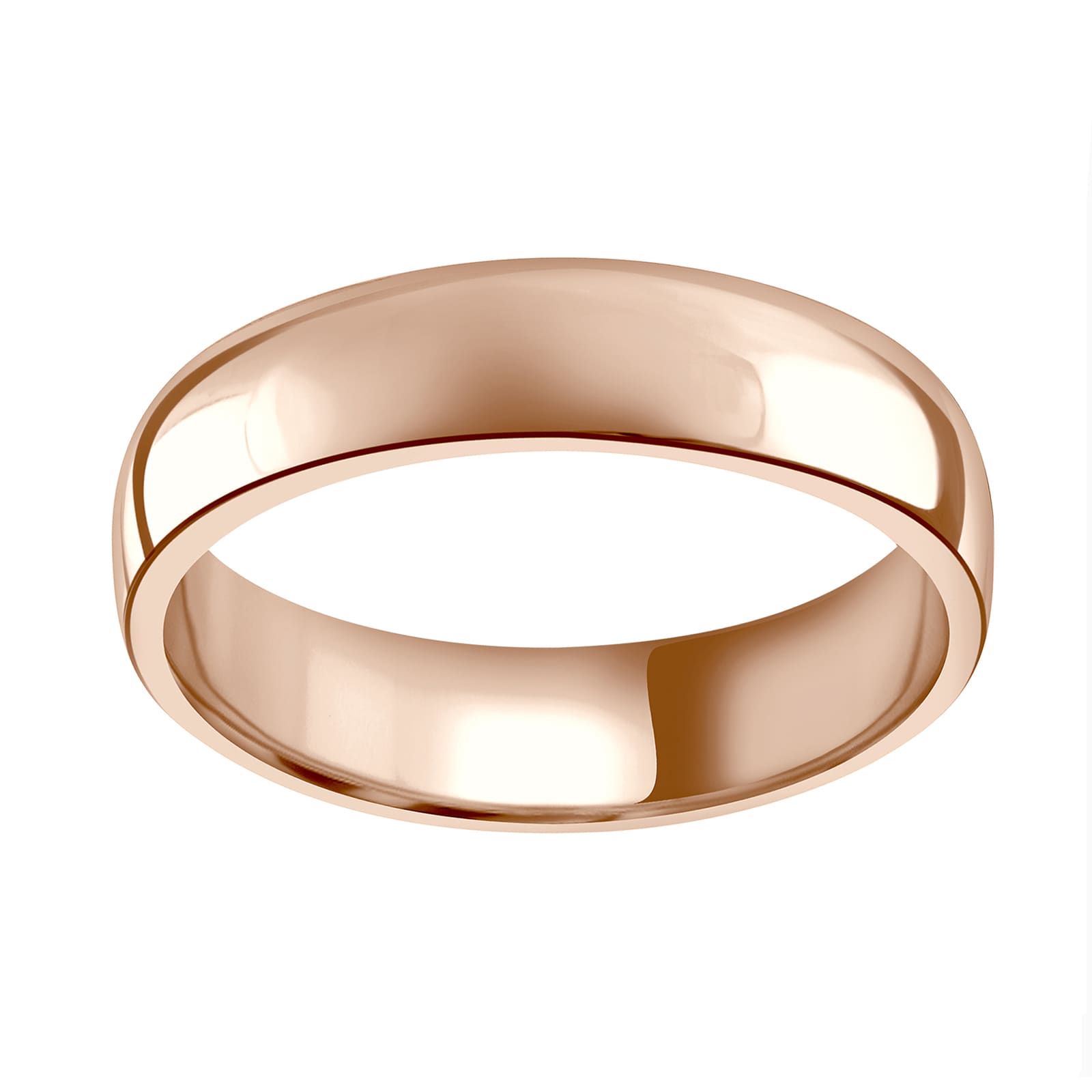 18ct Rose Gold 5mm Standard Court Wedding Ring - Ring Size H