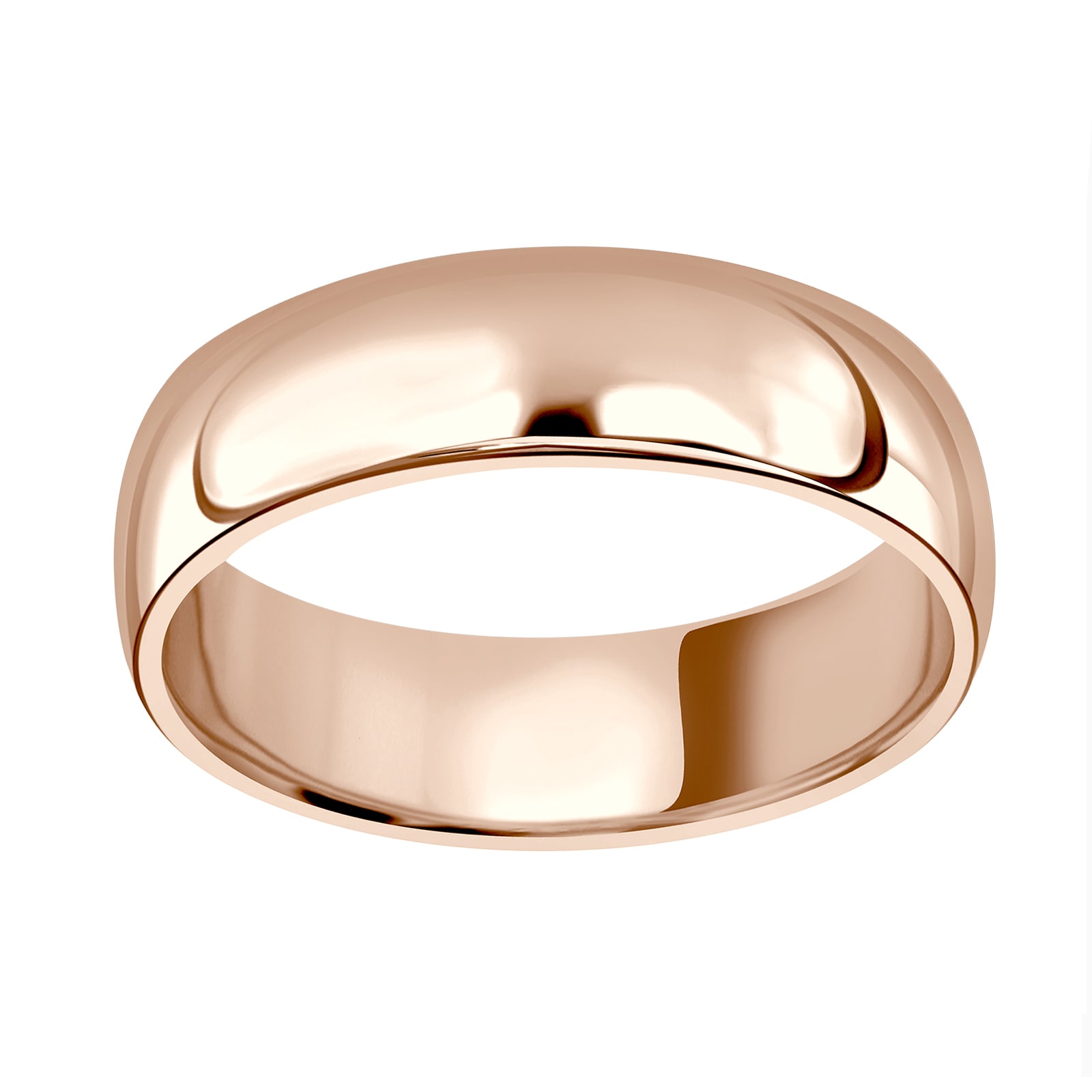 18ct Rose Gold 6mm Standard Court Wedding Ring - Ring Size T