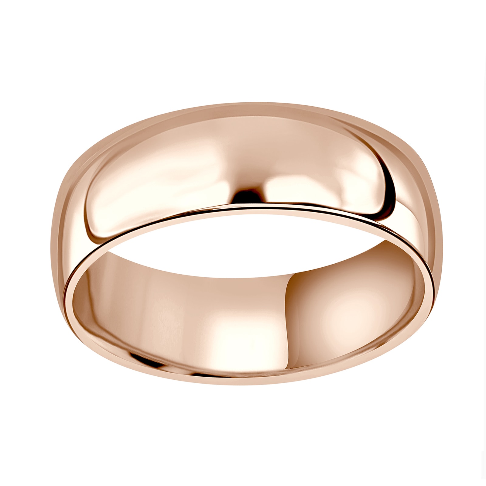 18ct Rose Gold 7mm Standard Court Wedding Ring - Ring Size T