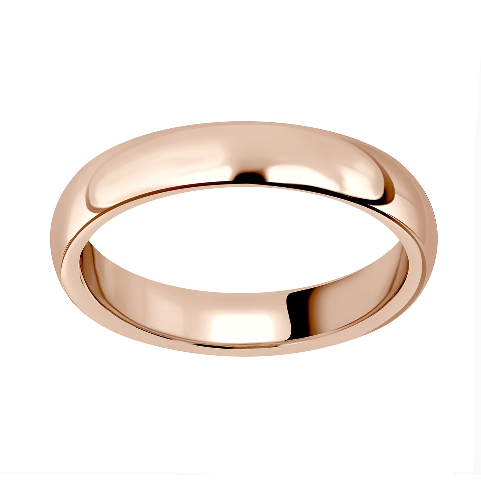 18ct Rose Gold 3mm Heavy Court Wedding Ring - Ring Size T