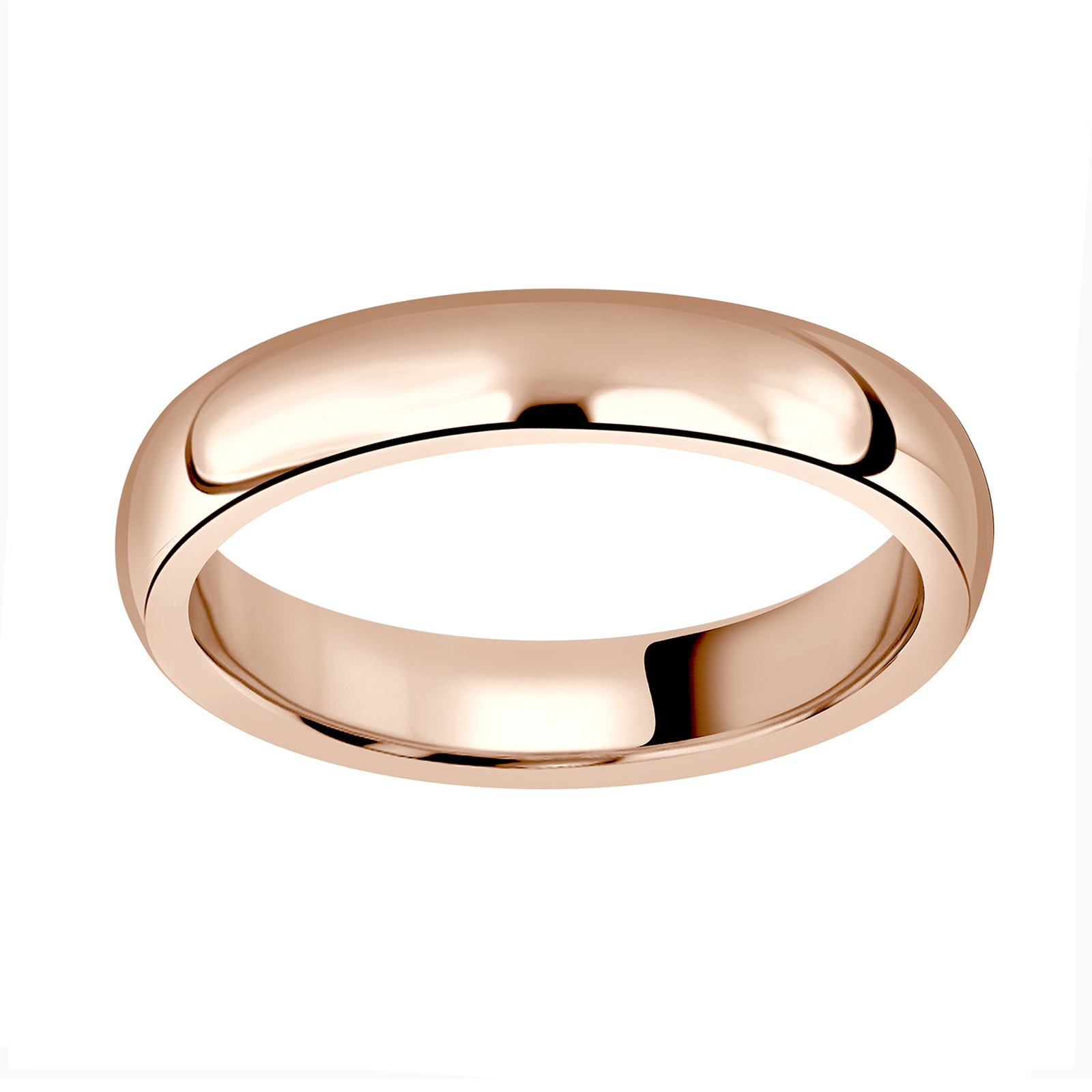 18ct Rose Gold 3.5mm Heavy Court Wedding Ring - Ring Size N