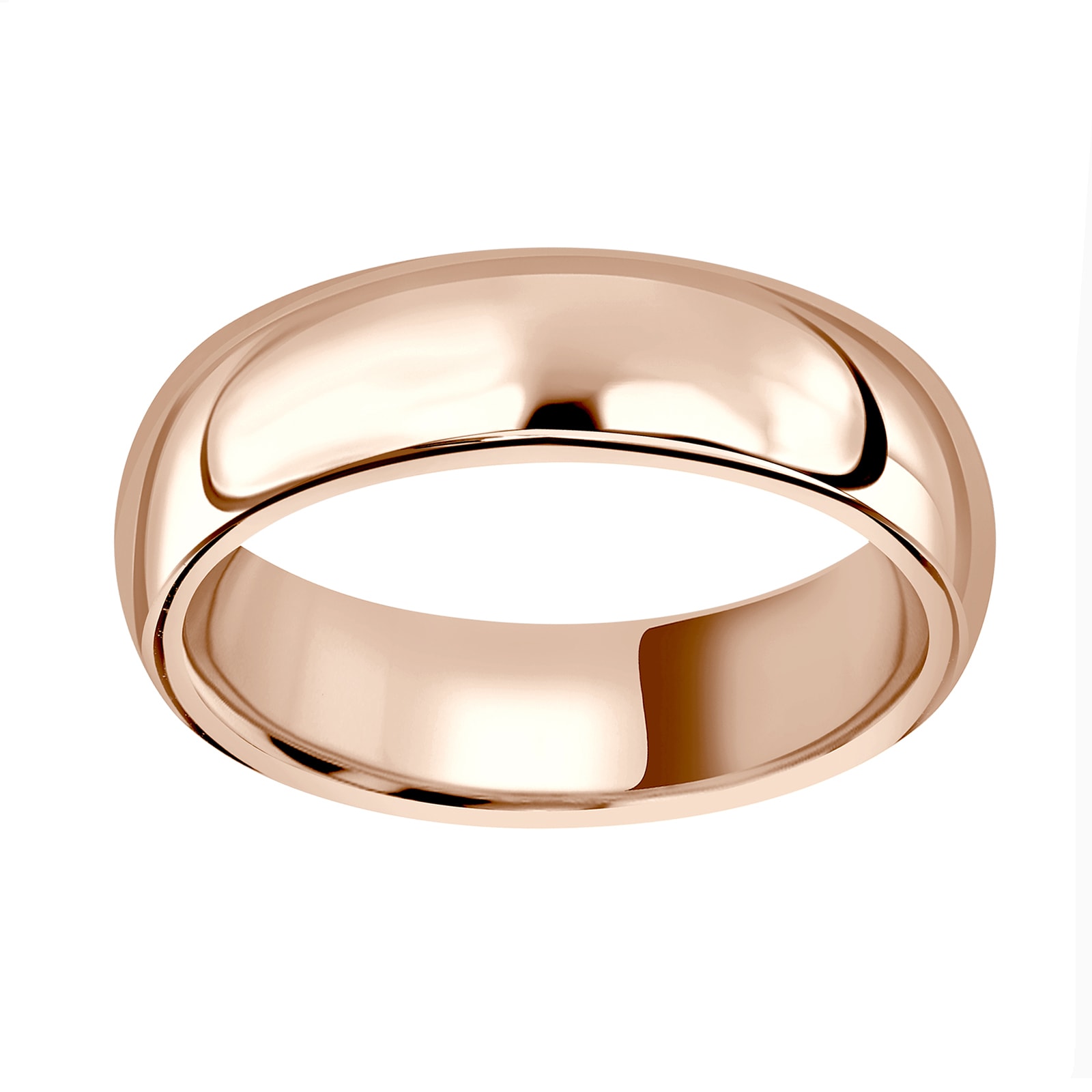 18ct Rose Gold 4mm Heavy Court Wedding Ring - Ring Size Y