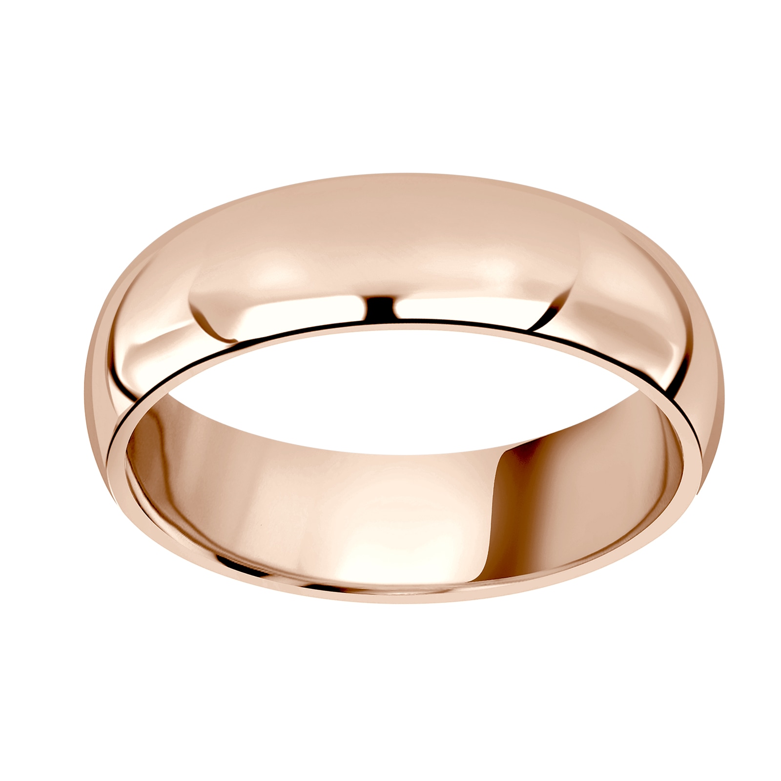 18ct Rose Gold 6mm Heavy Court Wedding Ring - Ring Size S