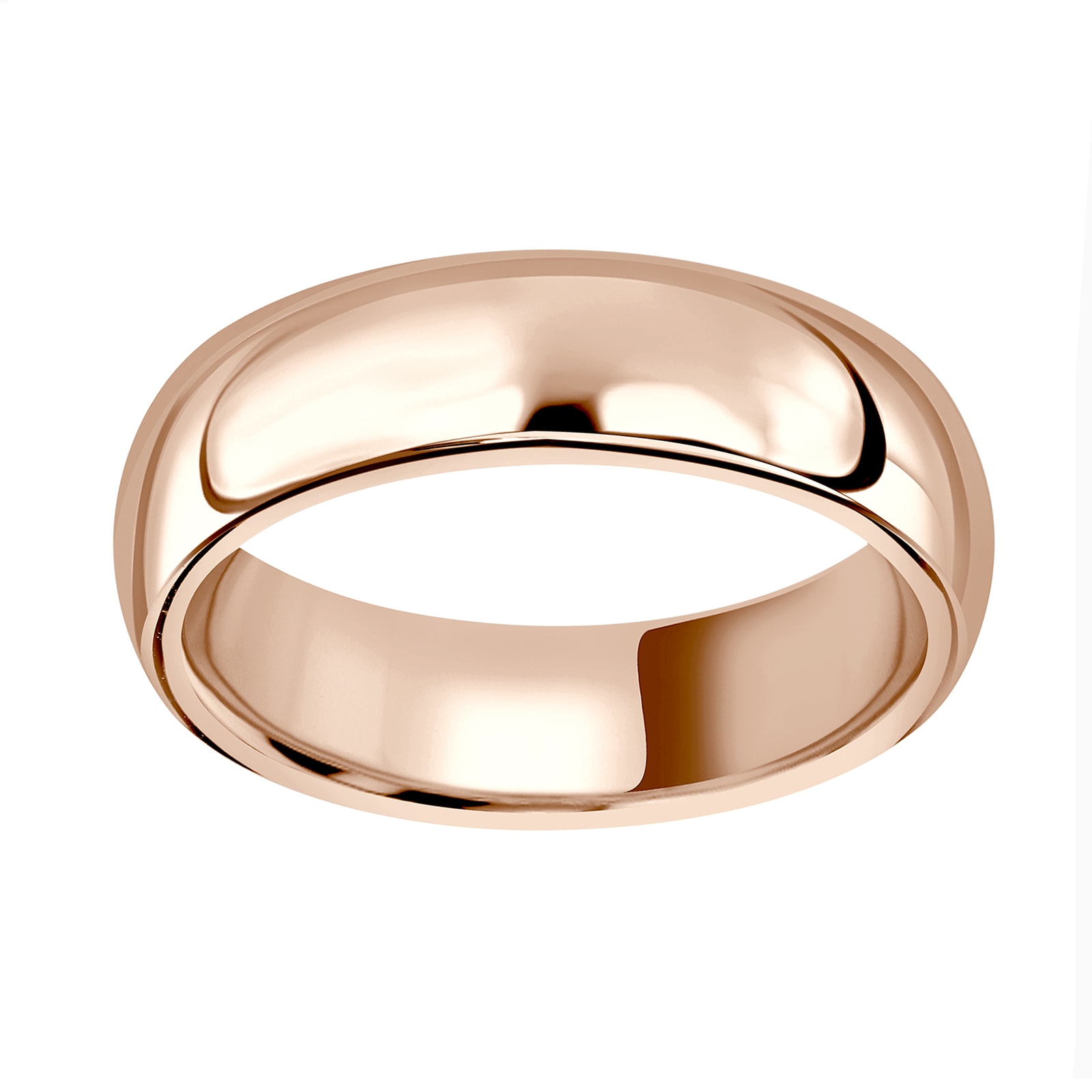 18ct Rose Gold 7mm Heavy Court Wedding Ring - Ring Size O