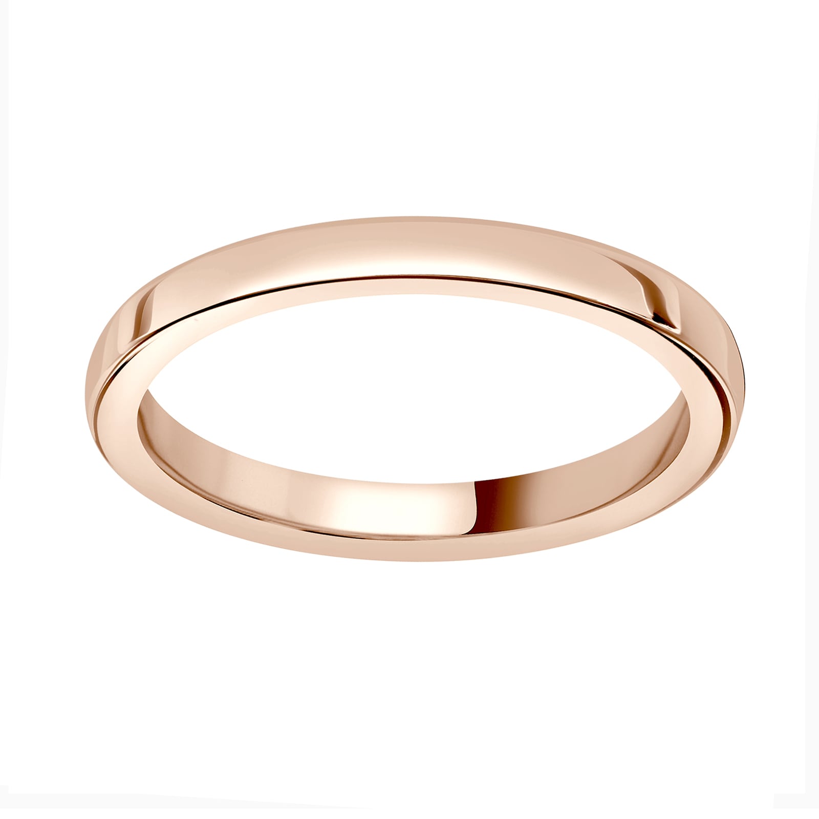 18ct Rose Gold 2mm Luxury Court Wedding Ring - Ring Size Z