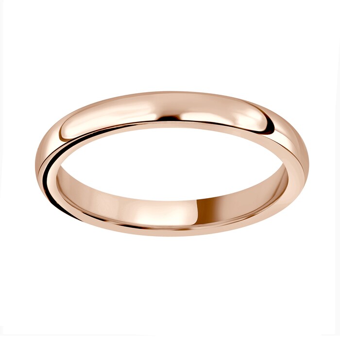 Mappin & Webb 18ct Rose Gold 2.5mm Luxury Court Wedding Ring