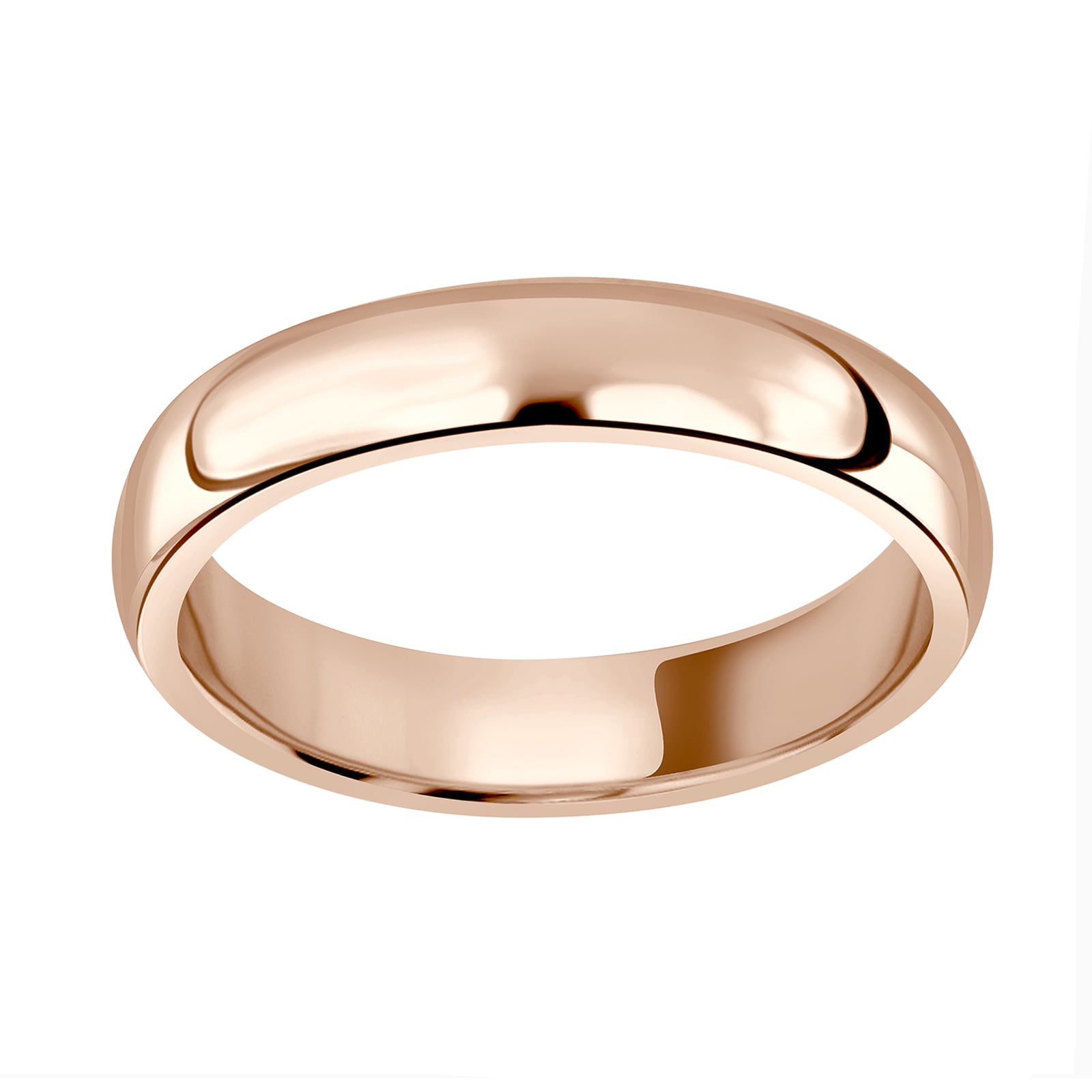 18ct Rose Gold 4mm Luxury Court Wedding Ring - Ring Size V