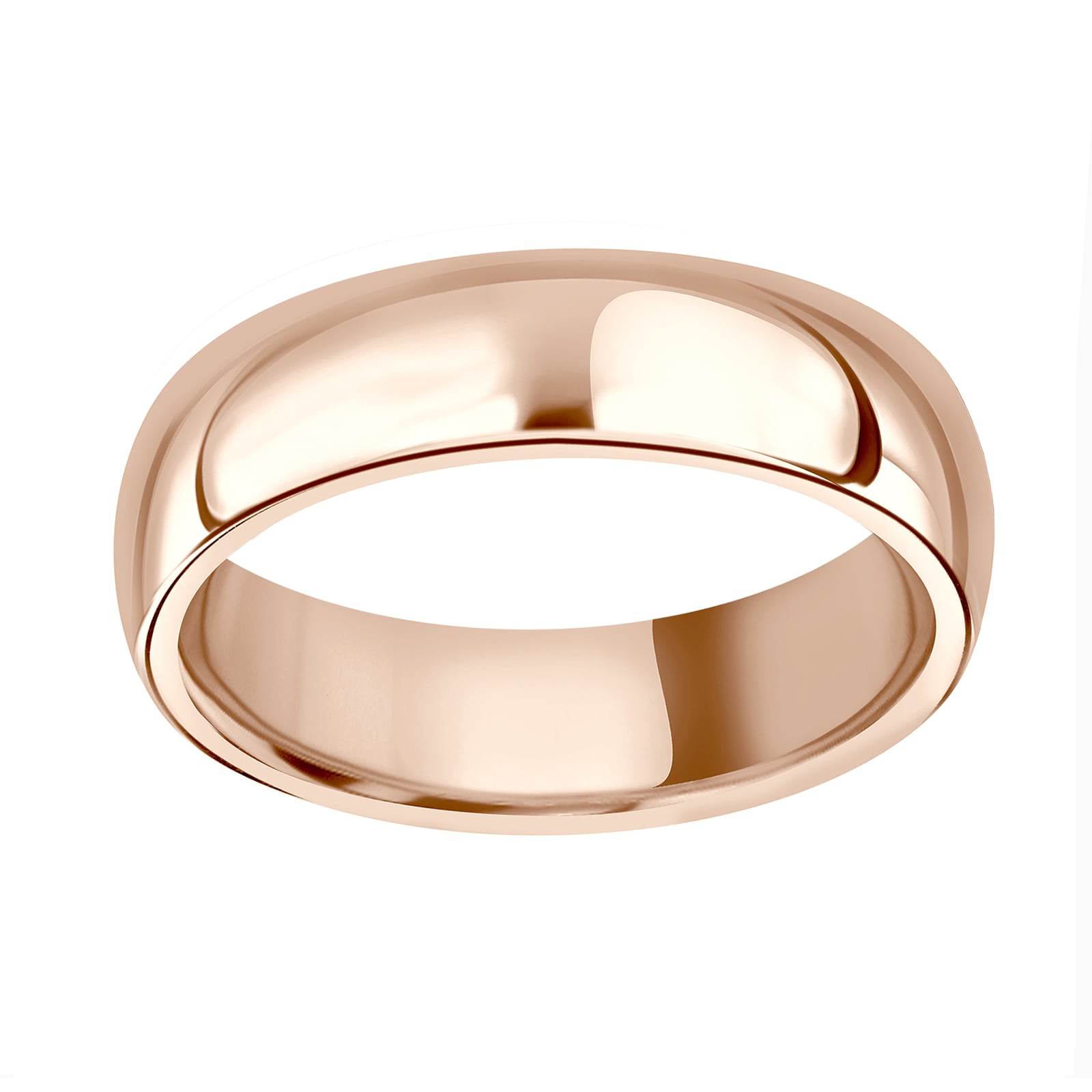 18ct Rose Gold 6mm Luxury Court Wedding Ring - Ring Size H