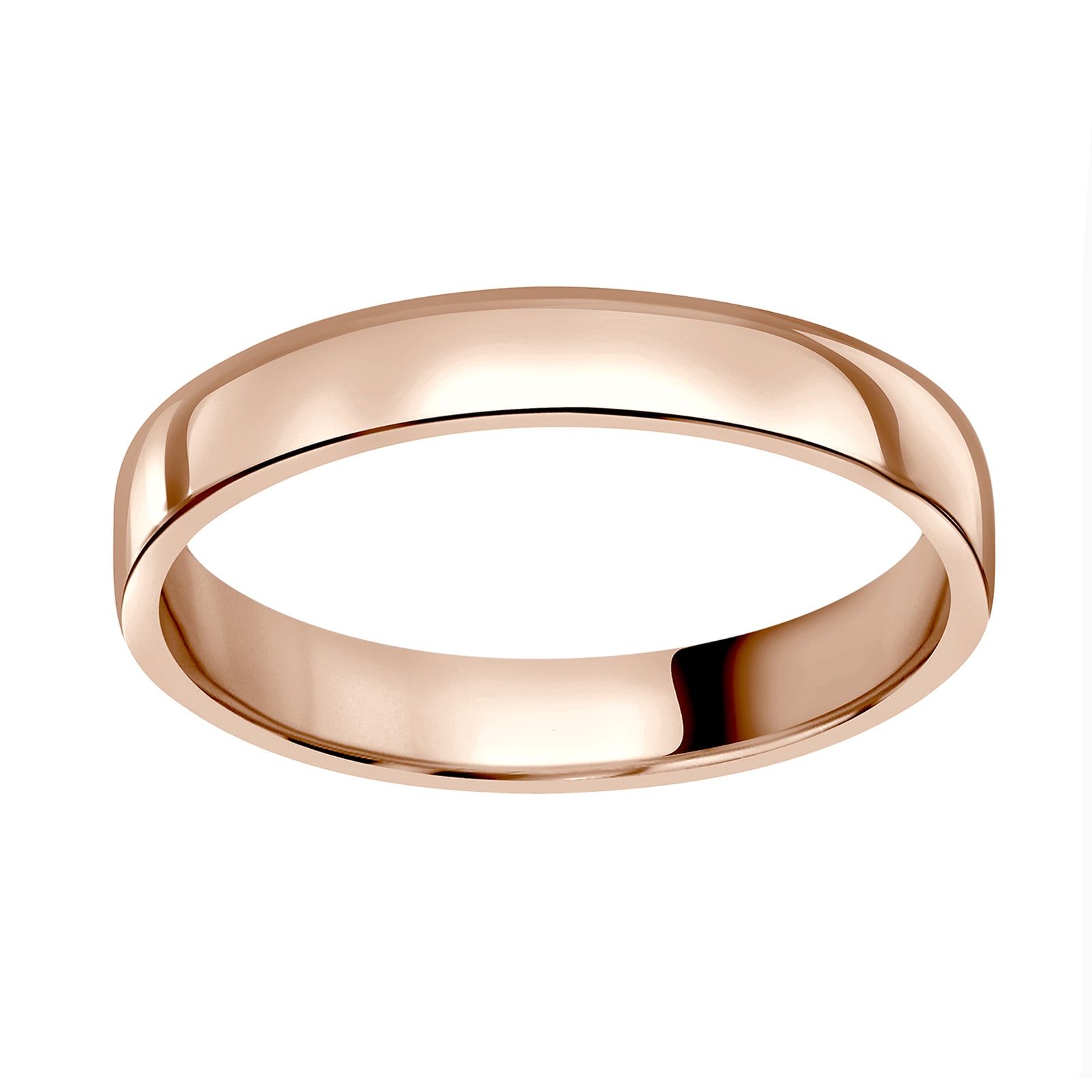 18ct Rose Gold 3mm Standard Domed Court Wedding Ring - Ring Size G