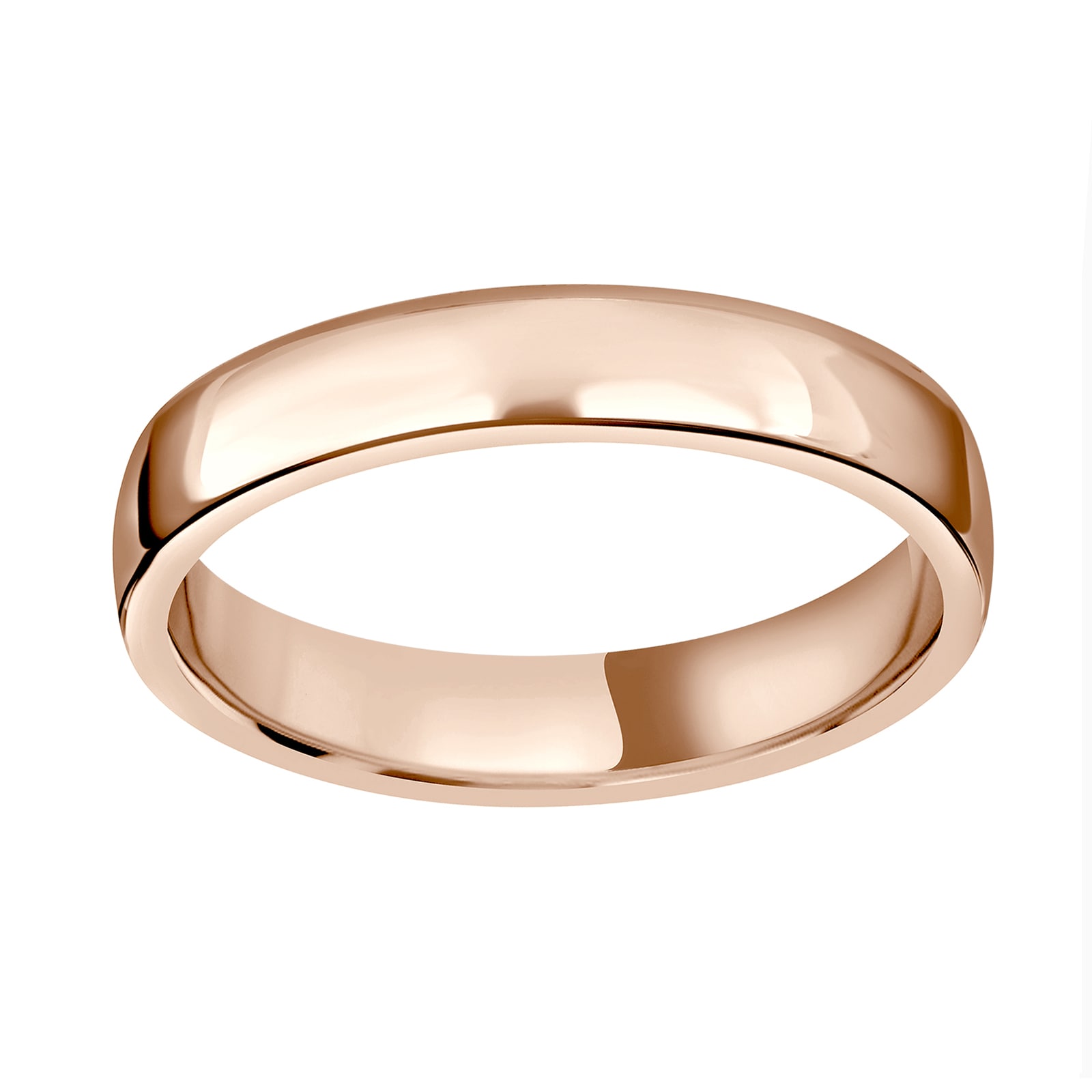 18ct Rose Gold 3.5mm Standard Domed Court Wedding Ring - Ring Size Y