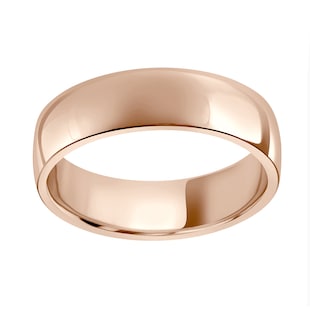 Mappin & Webb 18ct Rose Gold 6mm Standard Domed Court Wedding Ring